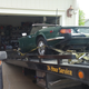 Dropping the little Triumph into its new home.